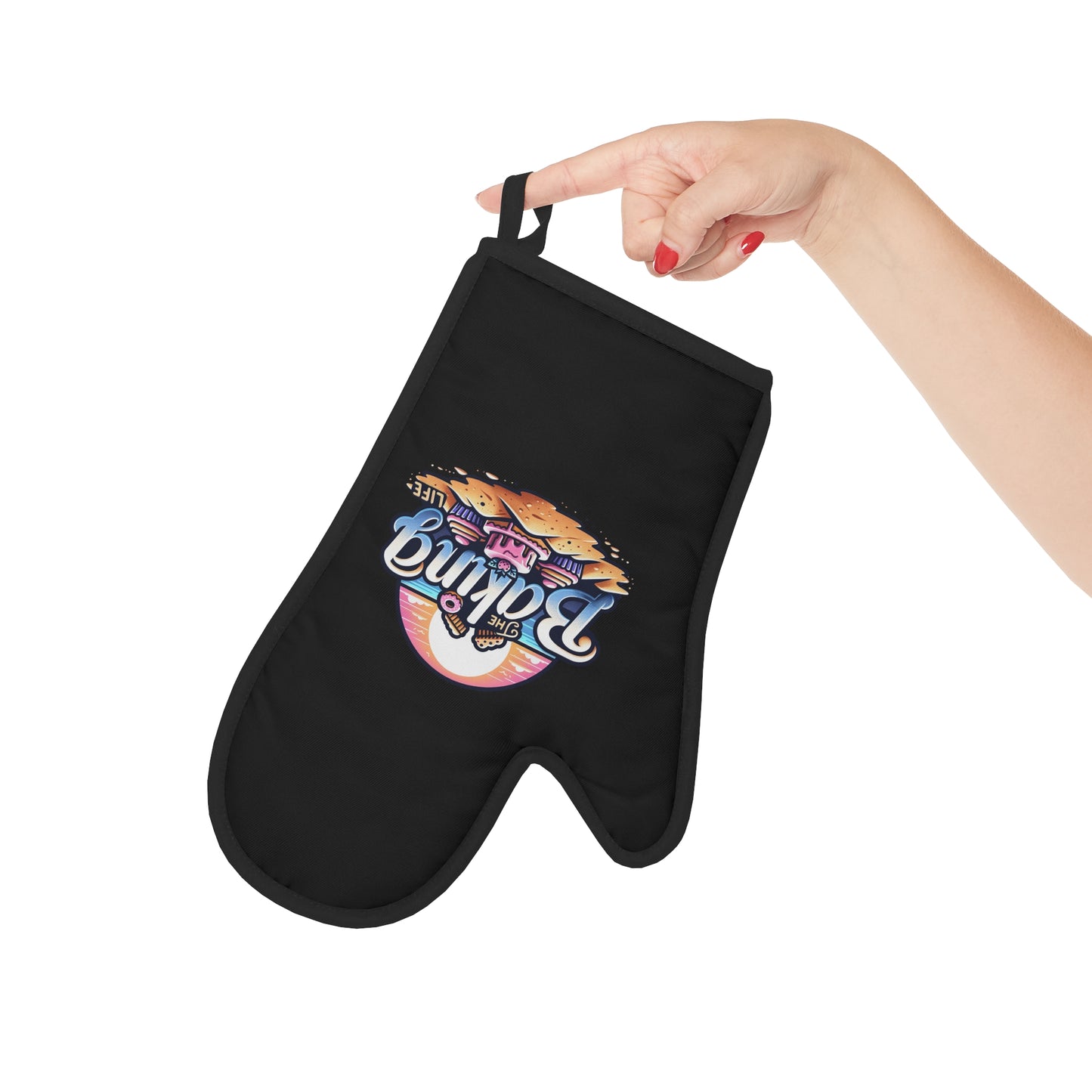 The Baking Life Oven Mitt - Black