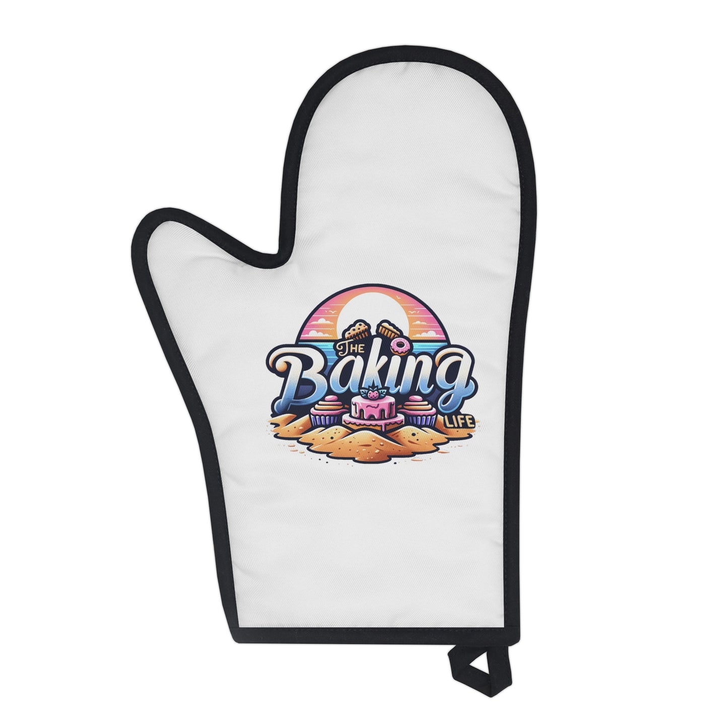 The Baking Life Oven Mitt - White