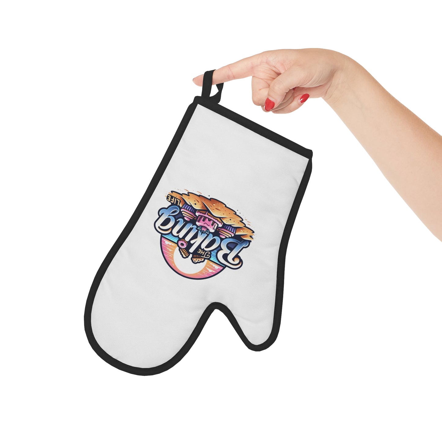 The Baking Life Oven Mitt - White