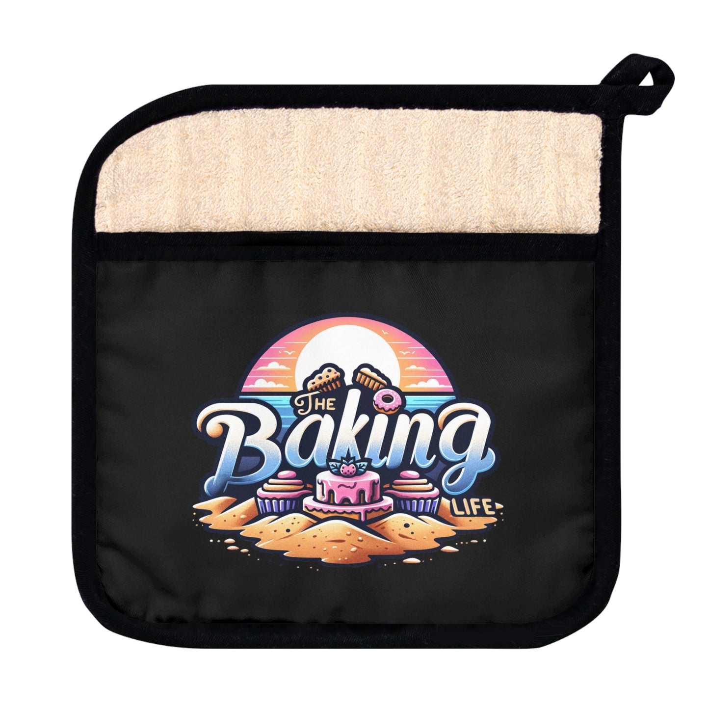 The Baking Life Pot Holder - Black